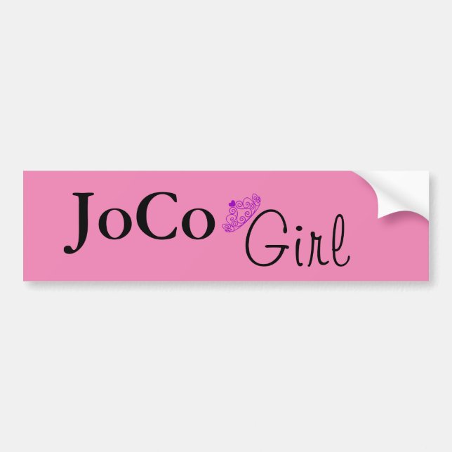 JoCo Girl on pink Bumper Sticker (Front)