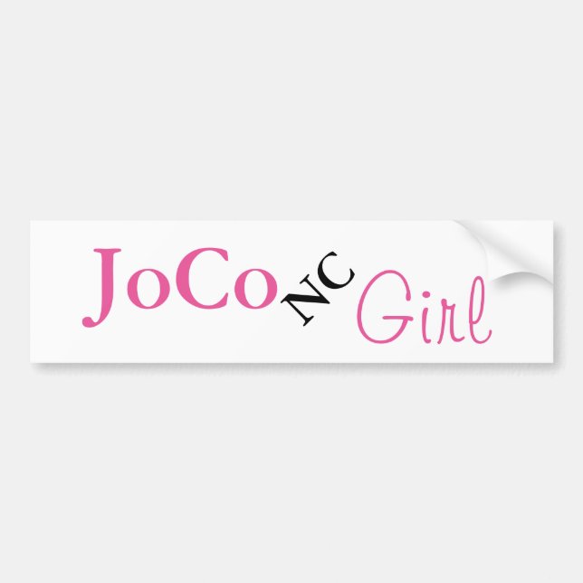 JoCo NC Girl on white Bumper Sticker (Front)