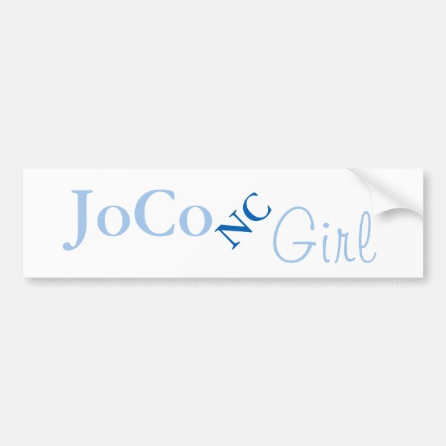 JoCo NC Girl on white Bumper Sticker (Front)