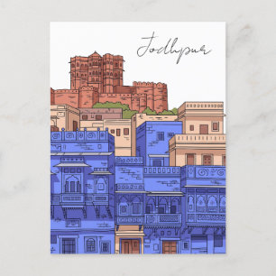 Jodhpur India Illustration Postcard
