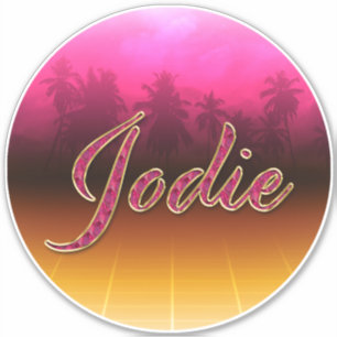 Jodie First Name golden pink sticker
