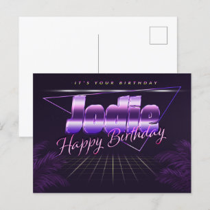 Jodie Name Vorname lila Postkarte Geburtstag Postcard