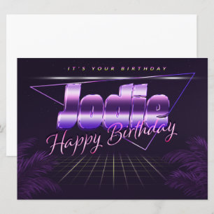 Jodie Name Vorname lila retro Karte Geburtstag Card
