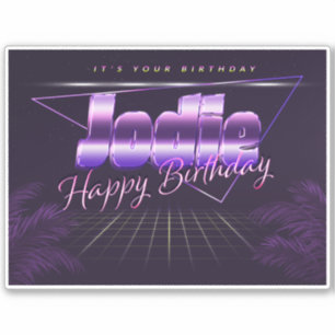 Jodie Name Vorname lila retro Sticker Geburtstag