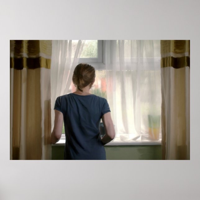 Jodie watching the rain poster (Front)