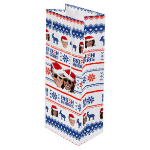 Joe and Kamala Aviator Christmas Wine Gift Bag