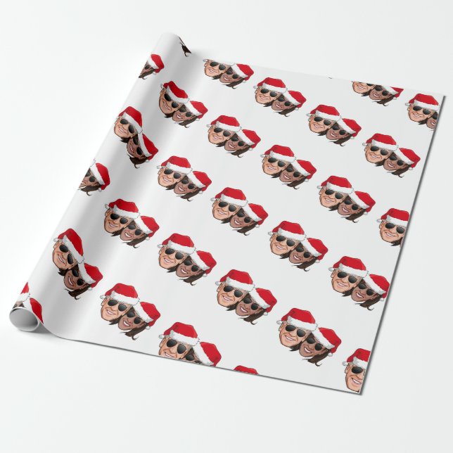 Joe and Kamala Aviator Christmas Wrapping Paper (Unrolled)