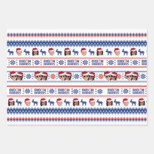 Joe and Kamala Aviator Christmas Wrapping Paper Sheet