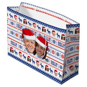 Joe and Kamala Christmas Large Gift Bag
