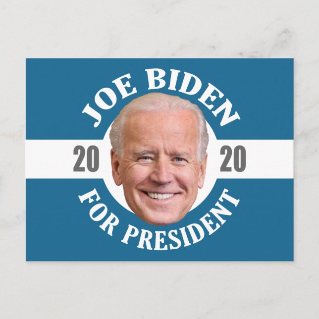 Joe Biden 2020 - Classic Design Blue White Photo Postcard (Front)