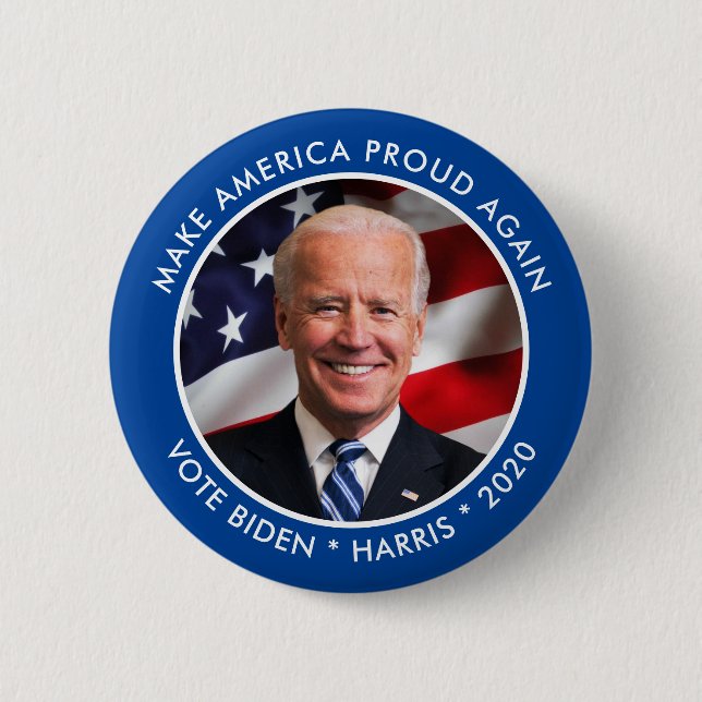 Joe Biden 2020 Collectible Keepsake Photo 6 Cm Round Badge (Front)