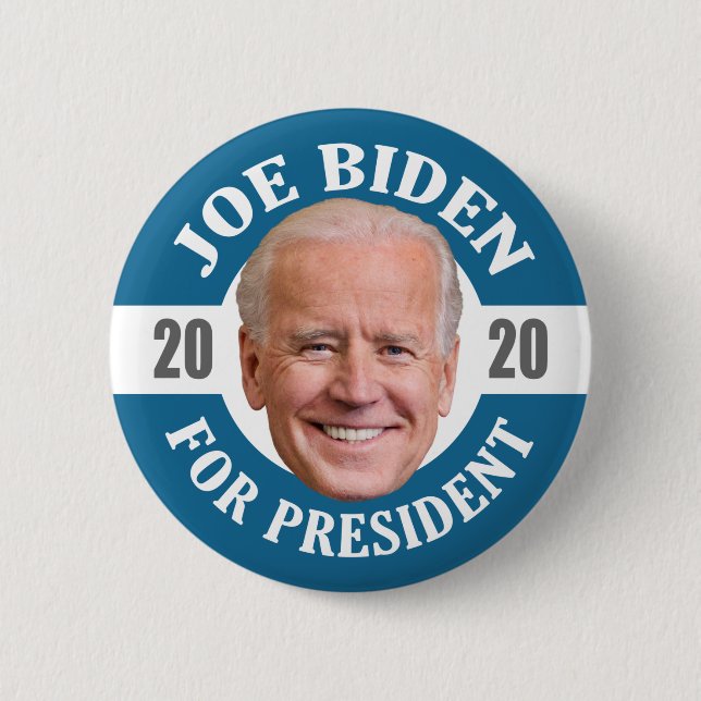 Joe Biden 2020 for President Photo Floating Head 6 Cm Round Badge (Front)