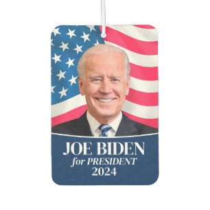 Joe Biden 2024 for President Photo and Flag Car Car Air Freshener
