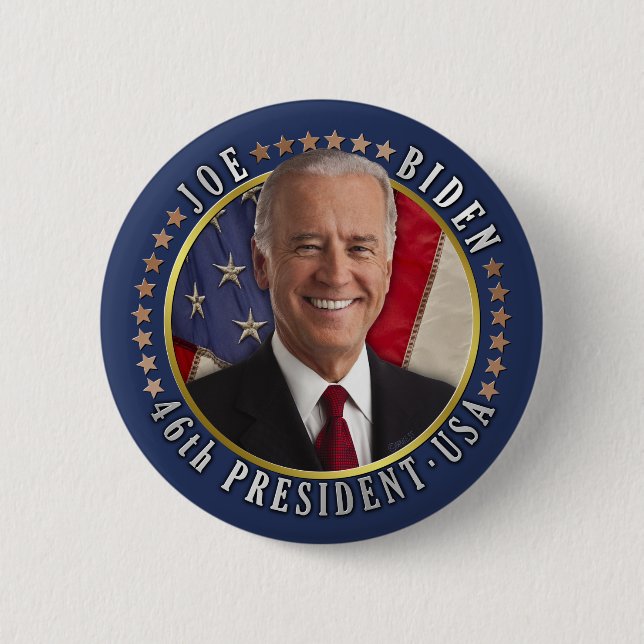 Joe Biden 46th President USA Commemorative Photo 6 Cm Round Badge (Front)