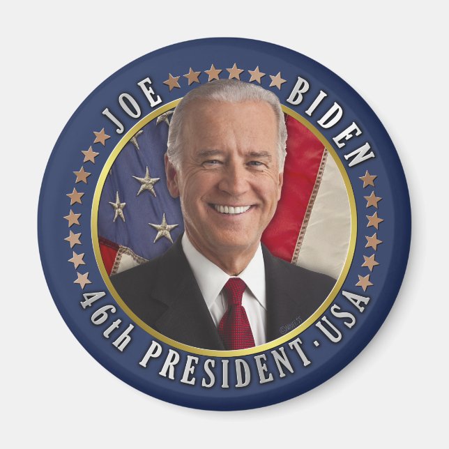 Joe Biden 46th President USA Commemorative Photo Magnet (Front)