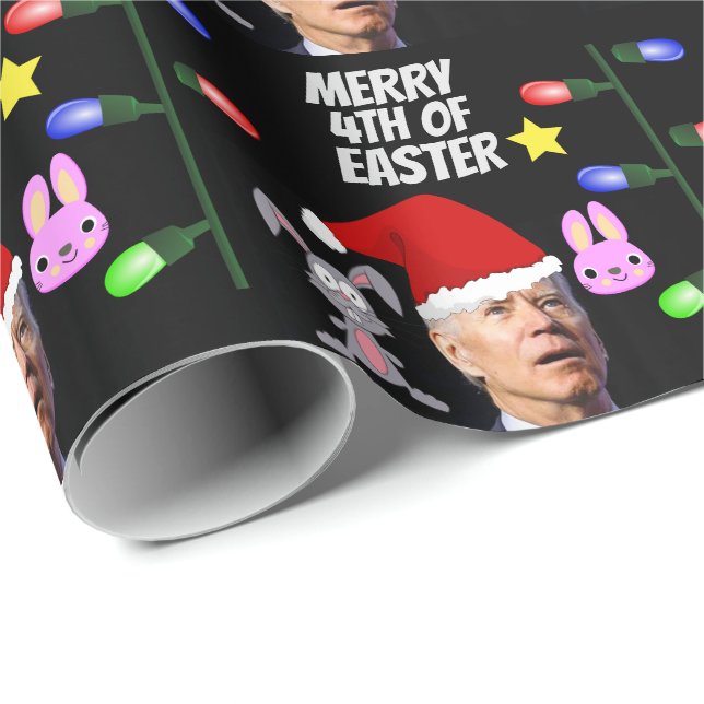 JOE BIDEN 4TH OF EASTER CHRISTMAS FUNNY  WRAPPING  PAPER (Roll Corner)