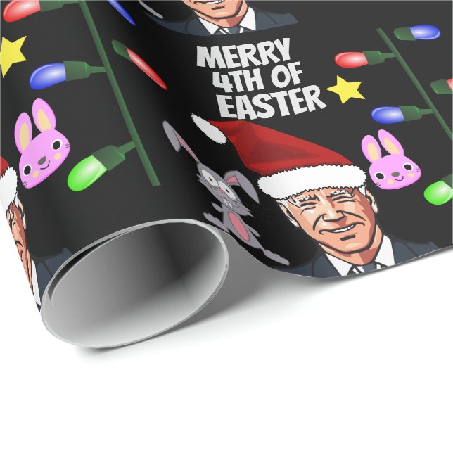 JOE BIDEN 4TH OF EASTER CHRISTMAS FUNNY  WRAPPING  WRAPPING PAPER (Roll Corner)