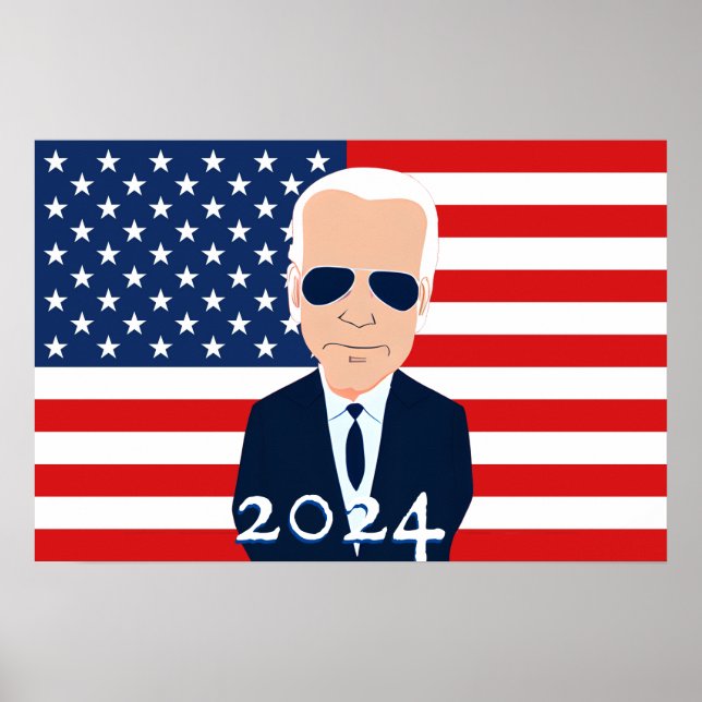 Joe Biden  American Flag 2024 Election Poster (Front)