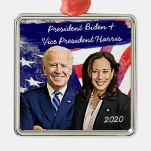 Joe Biden and Kamala Harris 2020 US Election Metal Tree Decoration