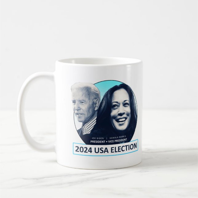 Joe Biden and Kamala Harris 2024 USA ELECTION Coffee Mug (Left)