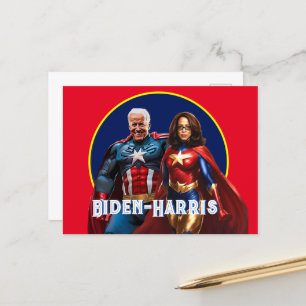 Joe Biden and Kamala Harris as  Superheros Postcard