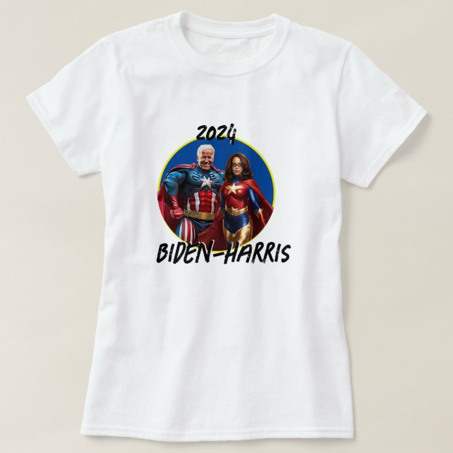 Joe Biden and Kamala Harris as  Superheros T-Shirt (Design Front)