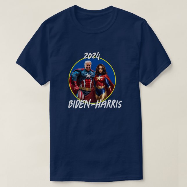 Joe Biden and Kamala Harris as  Superheros T-Shirt (Design Front)