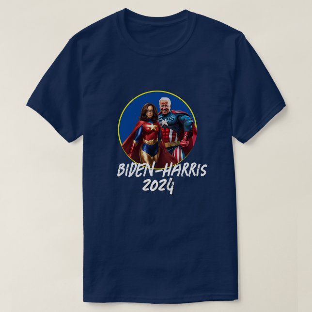 Joe Biden and Kamala Harris as  Superheros T-Shirt (Design Front)