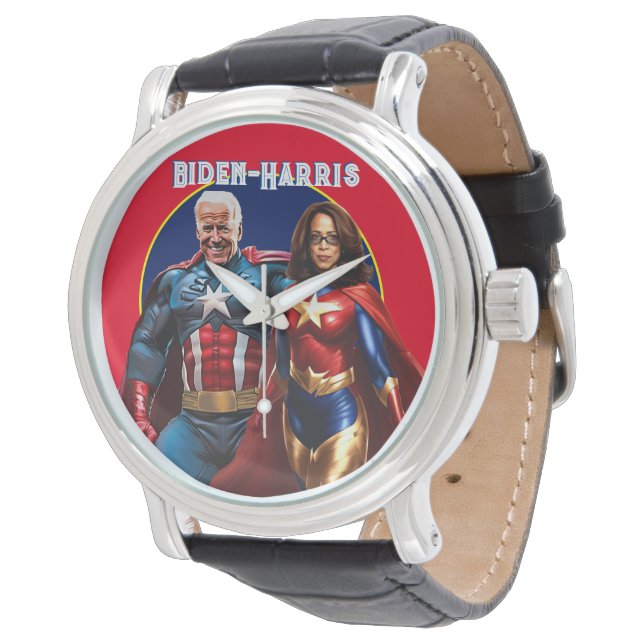 Joe Biden and Kamala Harris as  Superheros Watch (Angled)