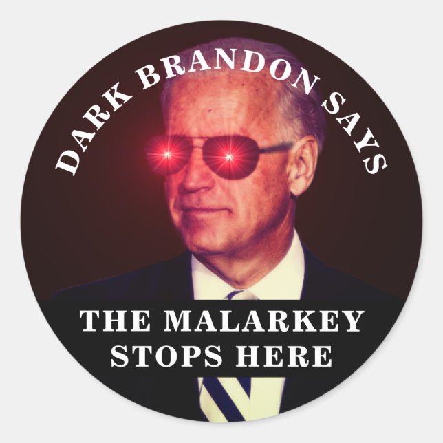 Joe Biden as Dark Brandon Button Classic Round Sticker (Front)