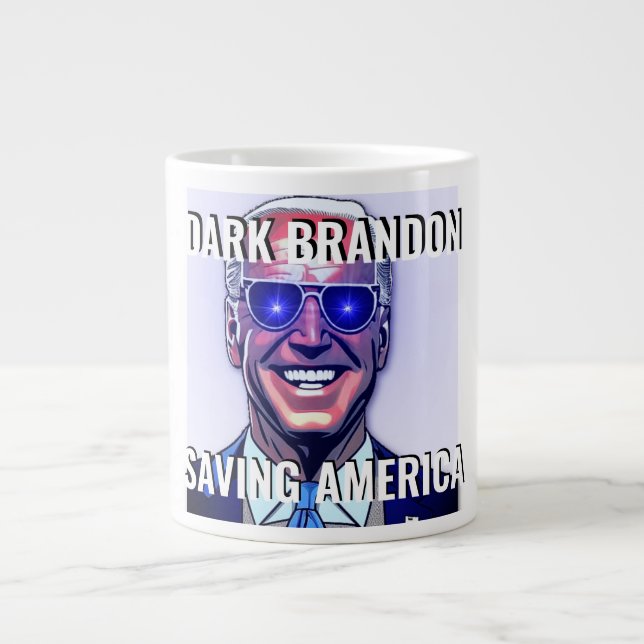 Joe Biden as Dark Brandon  Giant Coffee Mug (Front)