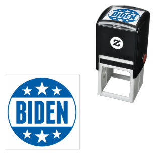 Joe Biden Button Blue Stars Self-inking Stamp