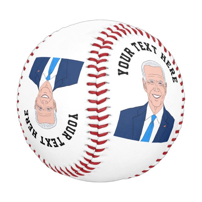 Joe Biden cartoon portrait custom baseball gift (Angled)
