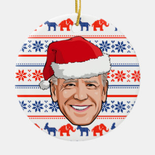 Joe Biden Christmas Ceramic Ornament