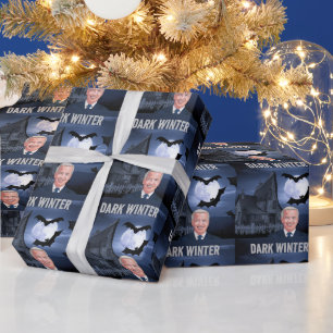 JOE BIDEN CHRISTMAS DARK WINTER WRAPPING PAPER