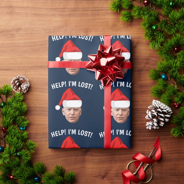 JOE BIDEN CHRISTMAS FUNNY CONFUSED WRAPPING PAPER (Holiday Gift)