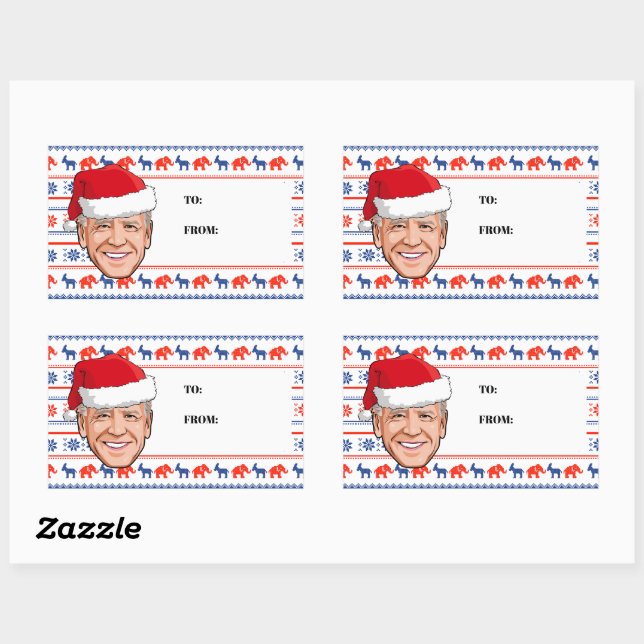 Joe Biden Christmas Gift Tag Sticker (Sheet)