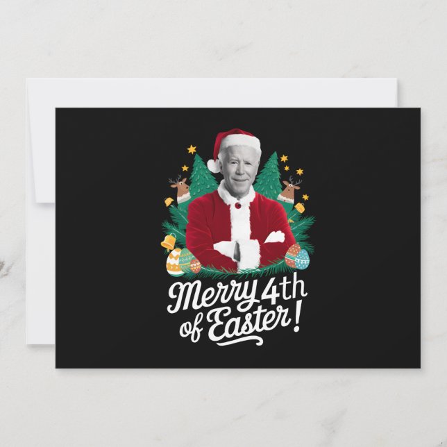 Joe Biden Christmas Santa Merry 4th Of Easter Xmas Holiday Card (Front)