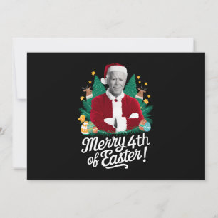 Joe Biden Christmas Santa Merry 4th Of Easter Xmas Holiday Card