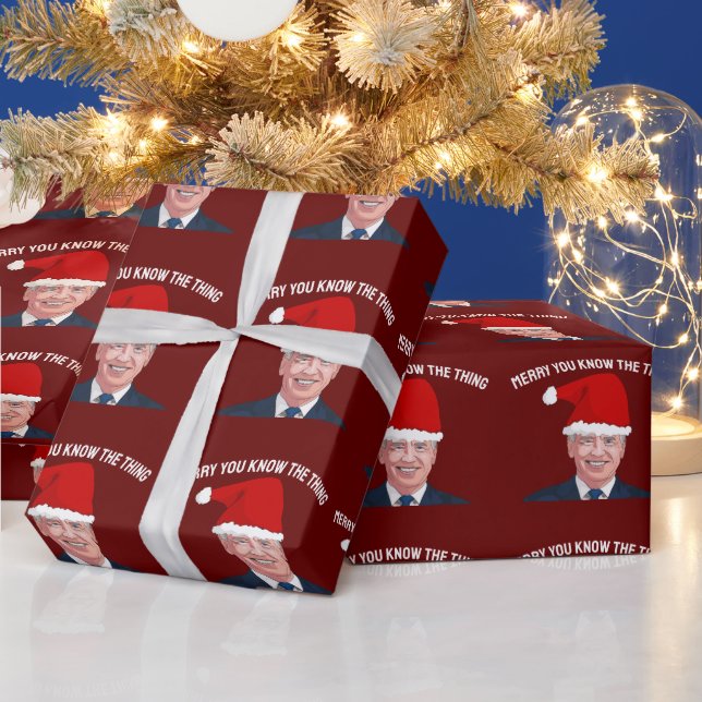 JOE BIDEN CHRISTMAS YOU KNOW THE THING FUNNY WRAPPING PAPER (Holidays)