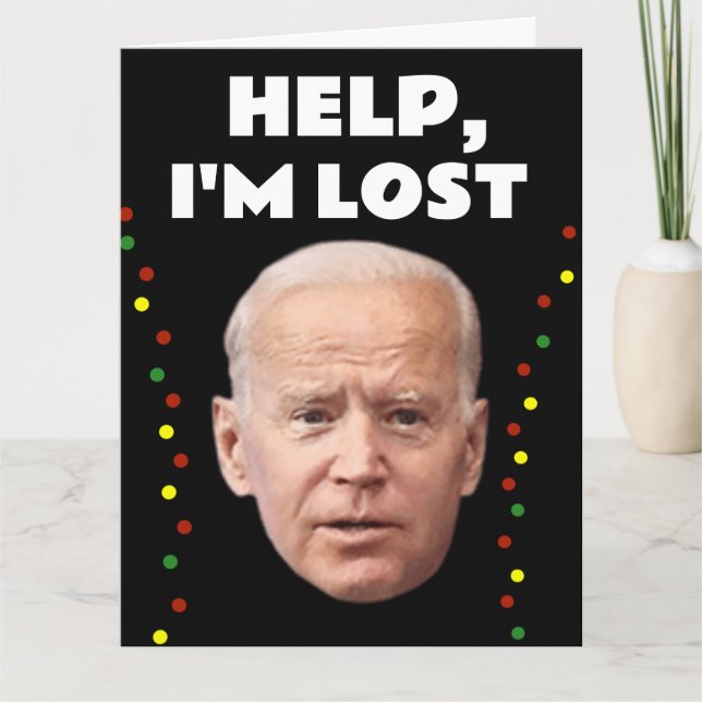 JOE BIDEN CONFUSED FUNNY CHRISTMAS CARD (Front)