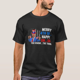 Joe Biden Confused Merry Happy Funny 4Th Of July T-Shirt