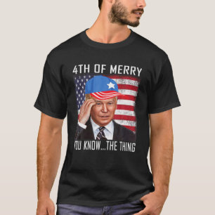 Joe Biden Confused Merry Happy Funny 4Th Of July T-Shirt