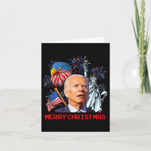 Joe Biden Confused Patriotic Merry Christmas For 4 Card