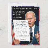 Joe Biden Customisable Party Invitation