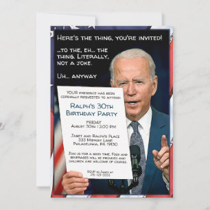 Joe Biden Customisable Party Invitation
