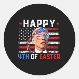 Joe Biden Dazed Happy 4th Of Easter America 4th Of Classic Round Sticker