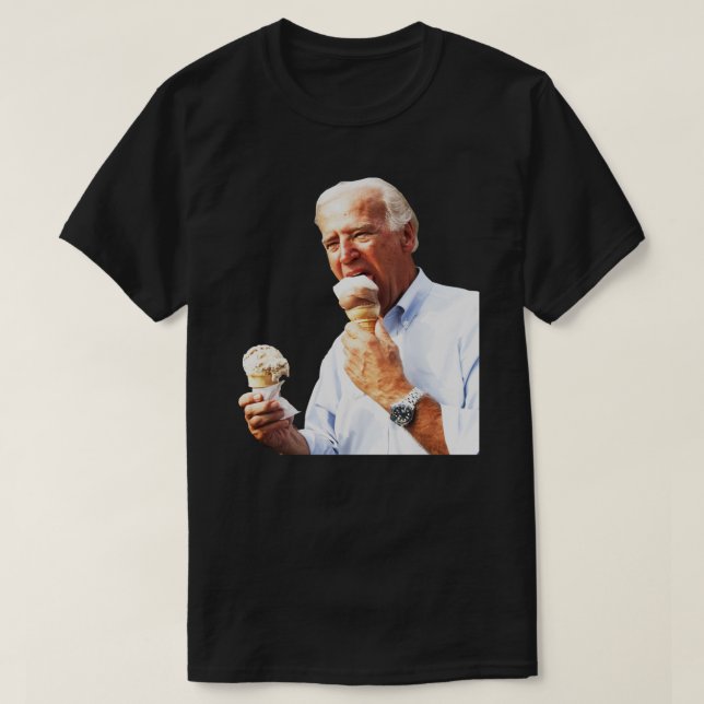 Joe Biden Eating Ice Cream Sticker.png T-Shirt (Design Front)