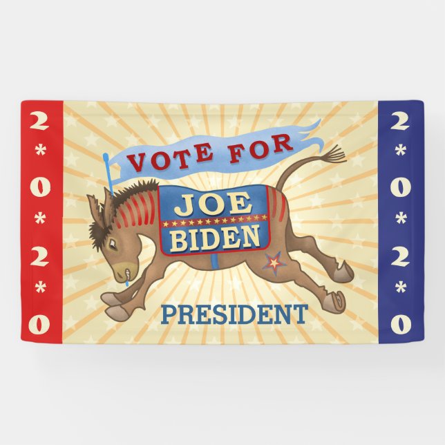 Joe Biden for President 2020 Democrat Donkey Banner (Horizontal)