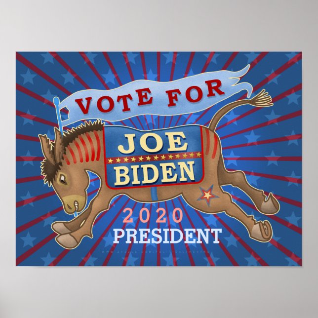 Joe Biden for President 2020 Democrat Donkey Poster (Front)